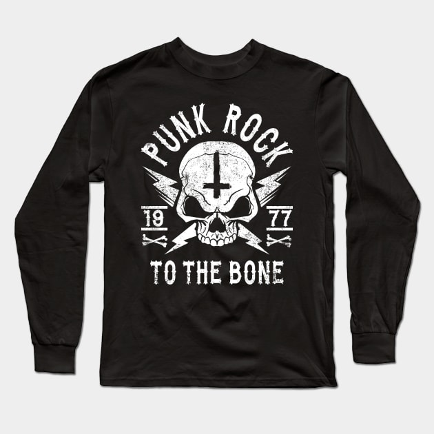 PUNK ROCK - PUNK ROCK TO THE BONE Long Sleeve T-Shirt by ShirtFace